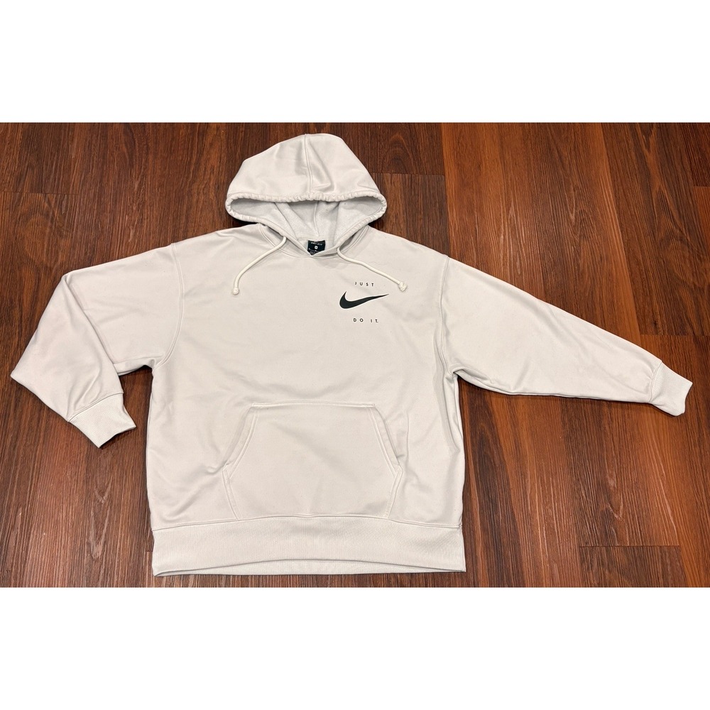 Nike Therma Women's White/Black Oversized Training Hoodie (DA1452-100) Size M